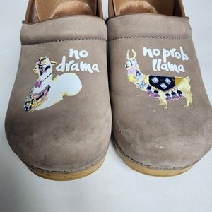 Dansko Leather No drama No prob Llama clogs